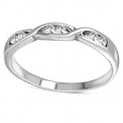 Clear CZ Sterling Silver Womens Ring, r287